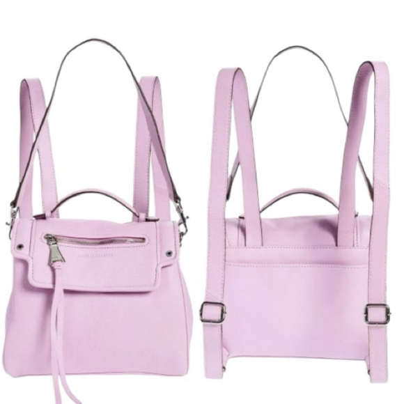 Aimee Kestenberg Lavender Purple Women’s Lift Me Up Convertible Leather Backpack - Picture 2 of 12